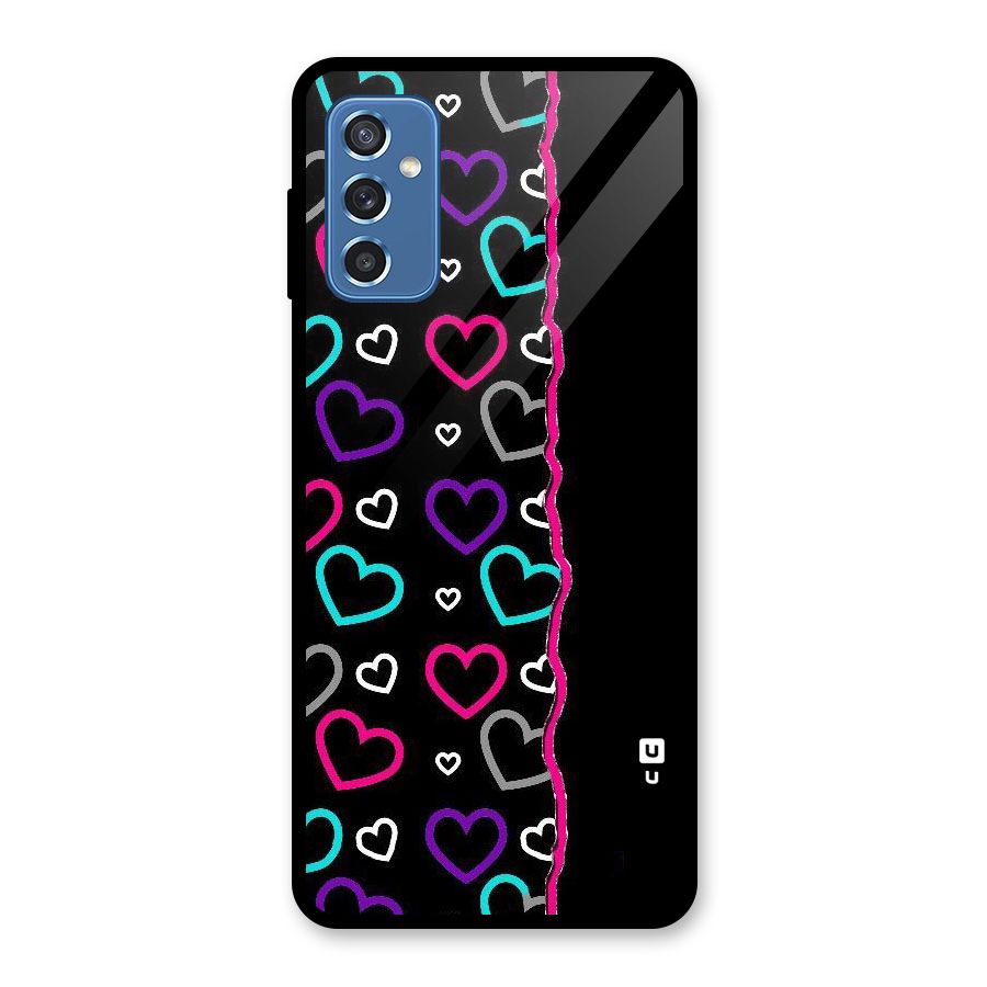 Empty Hearts Glass Back Case for Galaxy M52 5G