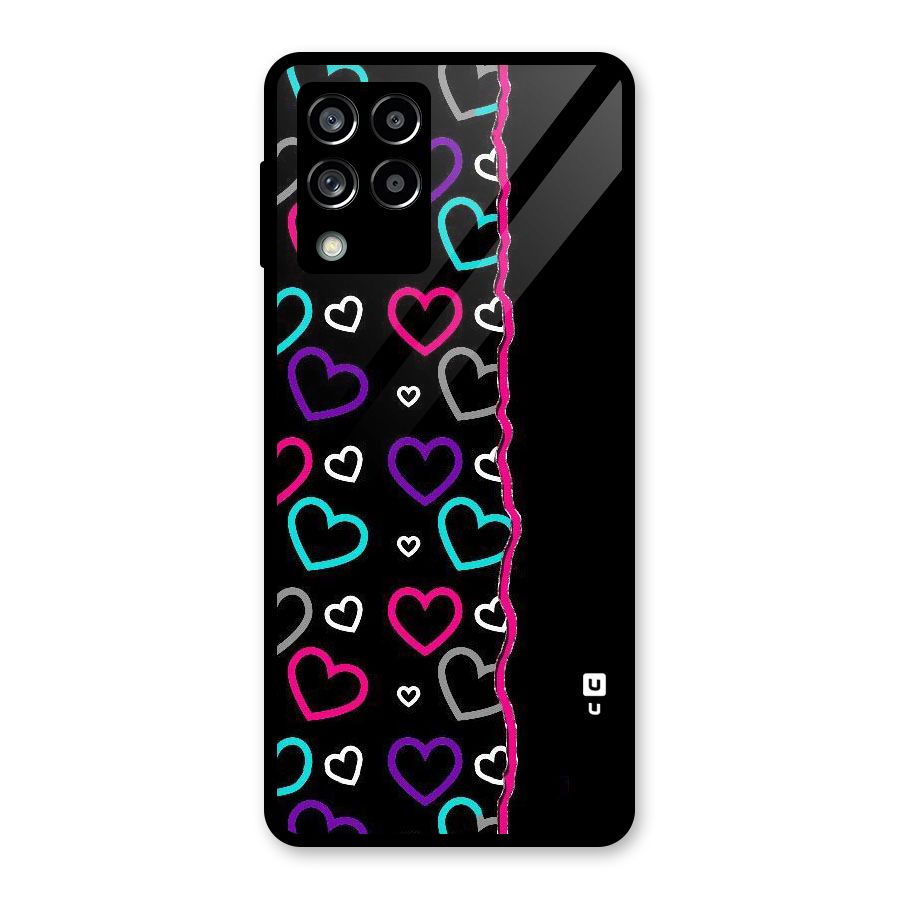 Empty Hearts Glass Back Case for Galaxy M53 5G