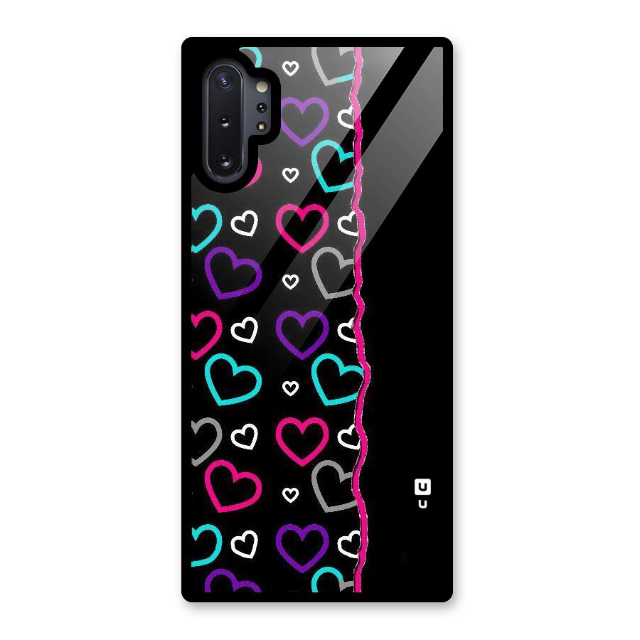 Empty Hearts Glass Back Case for Galaxy Note 10 Plus
