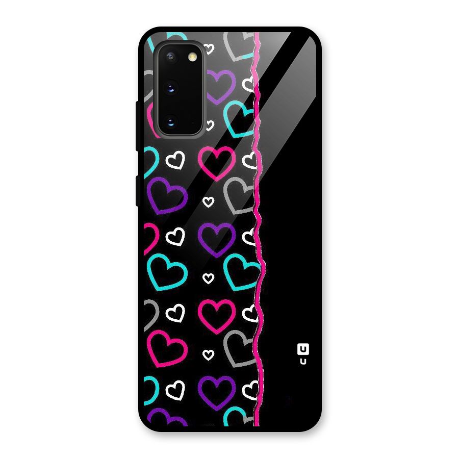 Empty Hearts Glass Back Case for Galaxy S20