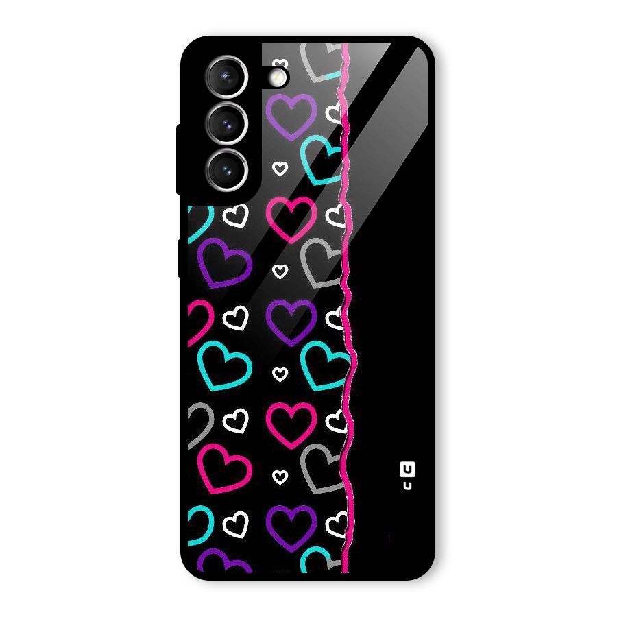Empty Hearts Glass Back Case for Galaxy S21 5G