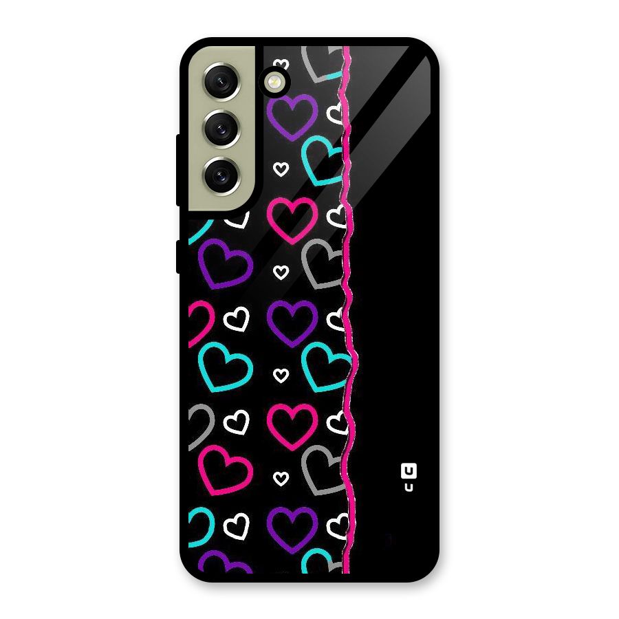 Empty Hearts Glass Back Case for Galaxy S21 FE 5G