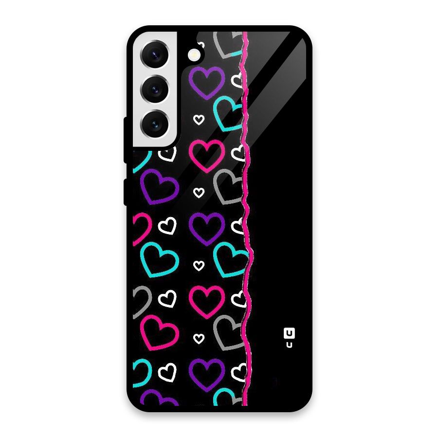 Empty Hearts Glass Back Case for Galaxy S22 Plus 5G