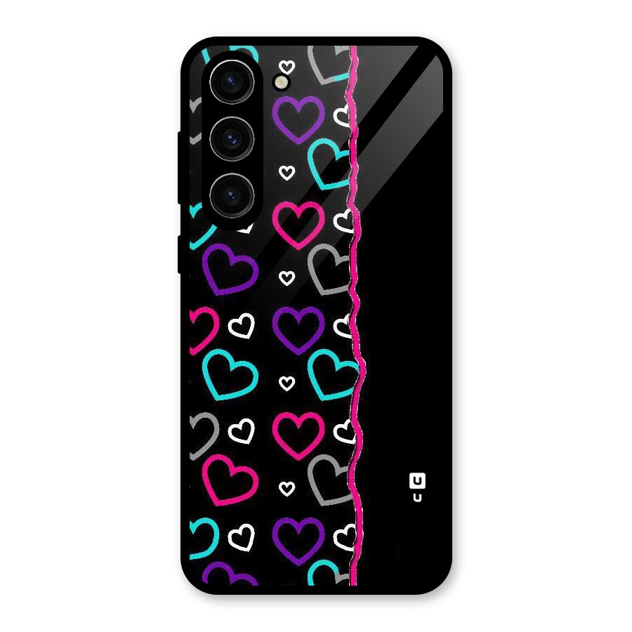 Empty Hearts Glass Back Case for Galaxy S23 Plus