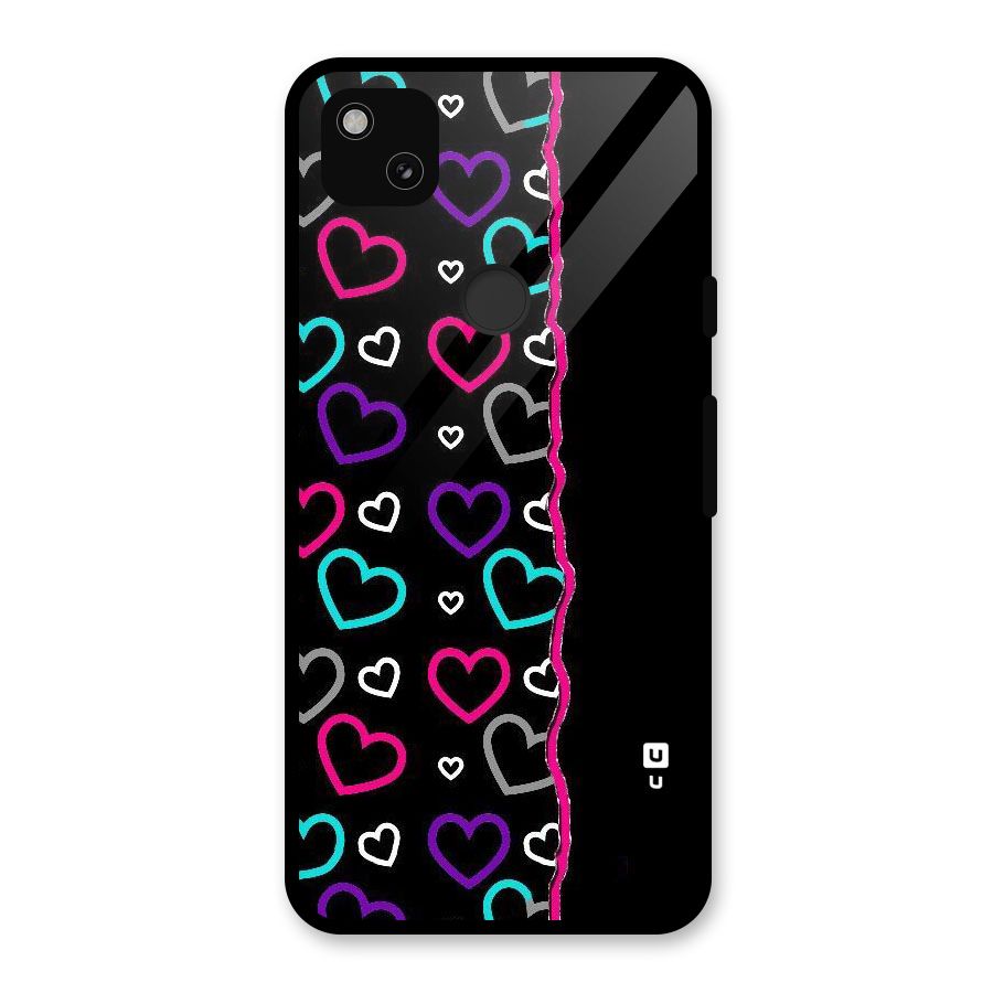 Empty Hearts Glass Back Case for Google Pixel 4a