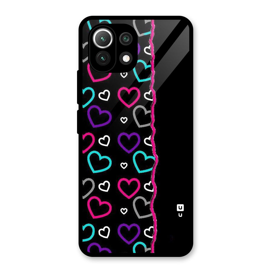 Empty Hearts Glass Back Case for Mi 11 Lite NE 5G