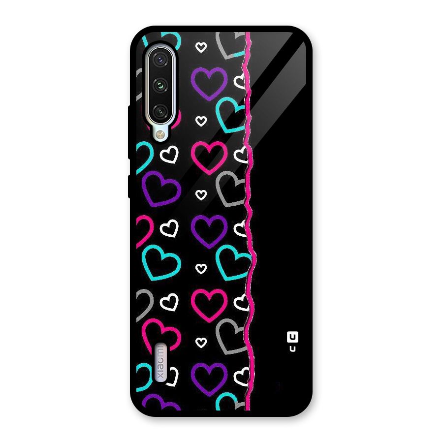 Empty Hearts Glass Back Case for Mi A3