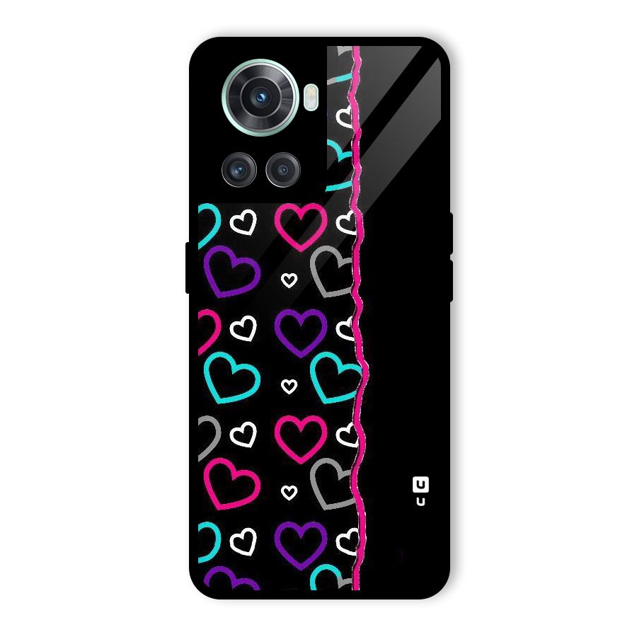 Empty Hearts Glass Back Case for OnePlus 10R