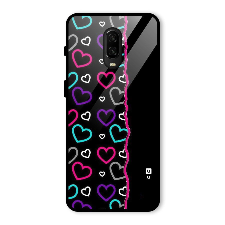 Empty Hearts Glass Back Case for OnePlus 6T