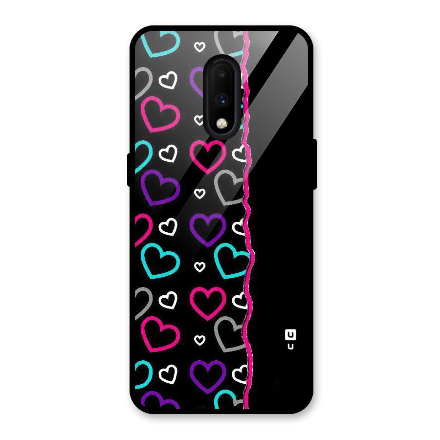 Empty Hearts Glass Back Case for OnePlus 7