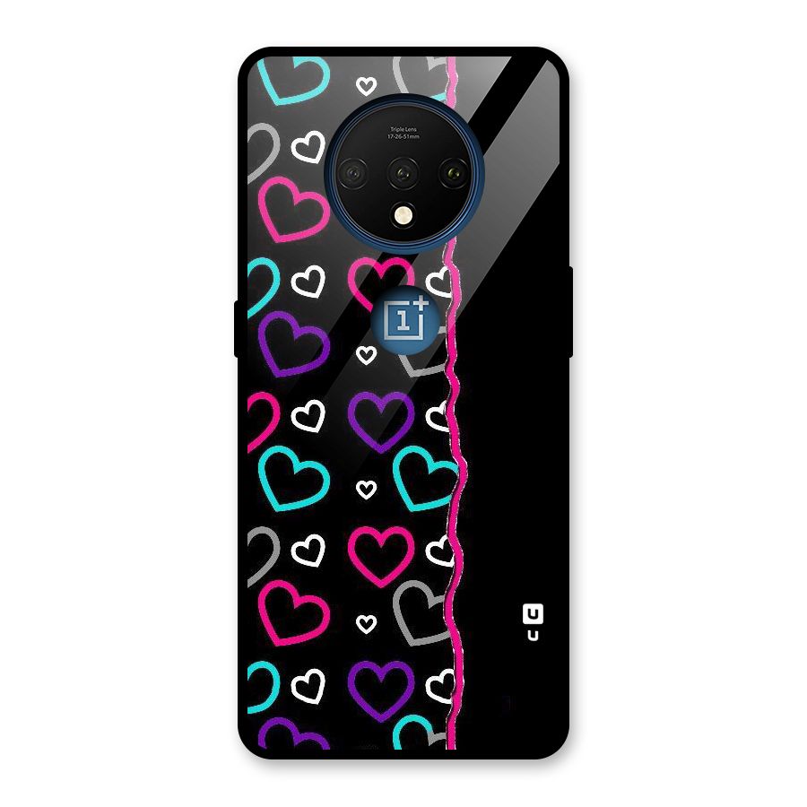 Empty Hearts Glass Back Case for OnePlus 7T