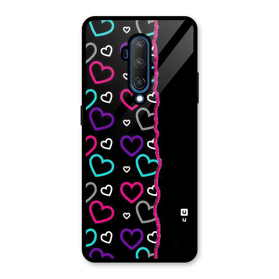 Empty Hearts Glass Back Case for OnePlus 7T Pro