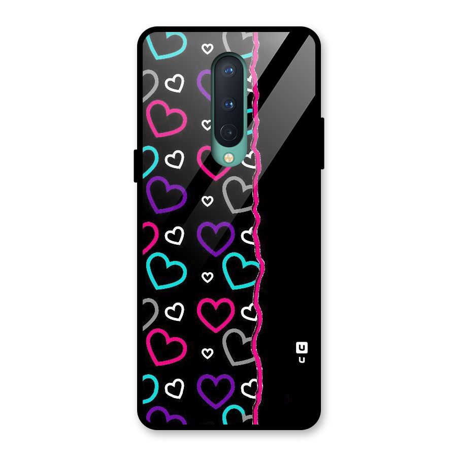 Empty Hearts Glass Back Case for OnePlus 8