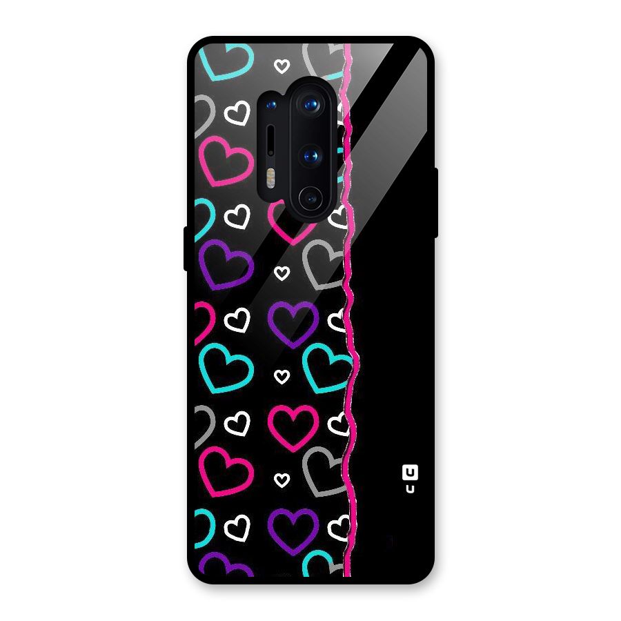 Empty Hearts Glass Back Case for OnePlus 8 Pro