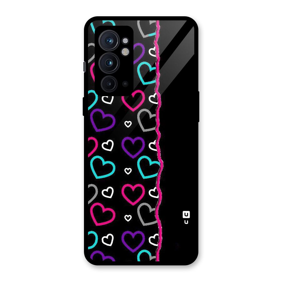 Empty Hearts Glass Back Case for OnePlus 9RT 5G
