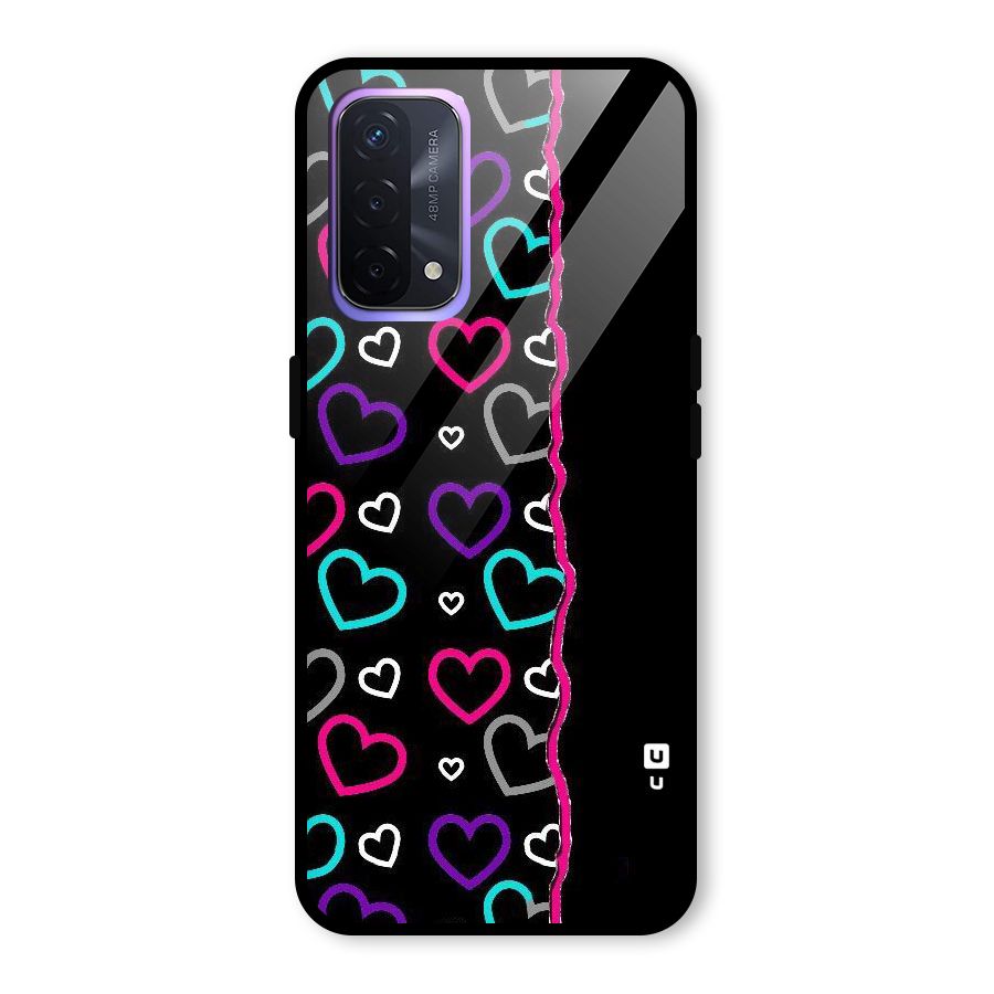 Empty Hearts Glass Back Case for Oppo A74 5G