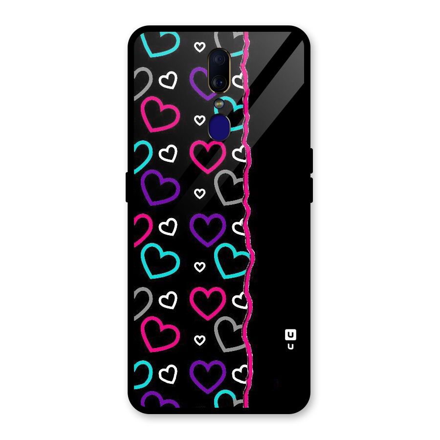 Empty Hearts Glass Back Case for Oppo F11