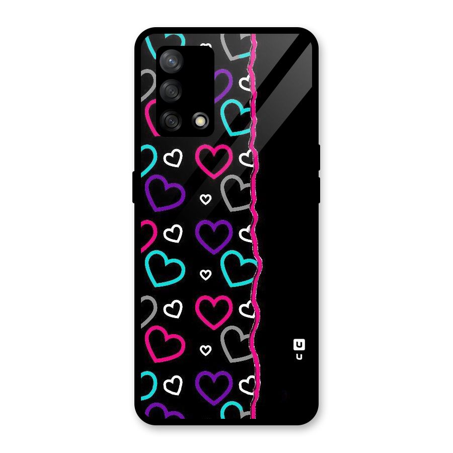 Empty Hearts Glass Back Case for Oppo F19