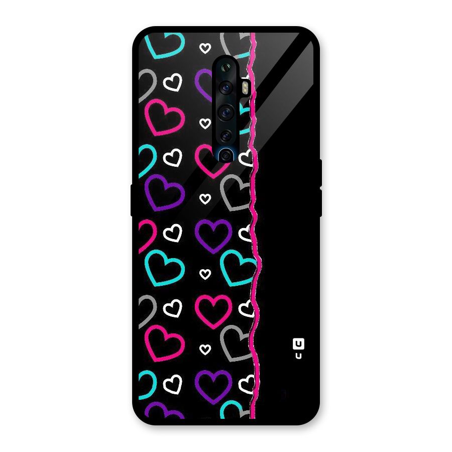 Empty Hearts Glass Back Case for Oppo Reno2 Z