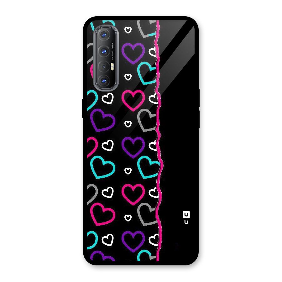 Empty Hearts Glass Back Case for Oppo Reno3 Pro