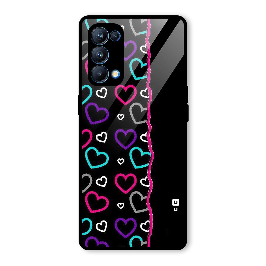 Empty Hearts Glass Back Case for Oppo Reno5 Pro 5G