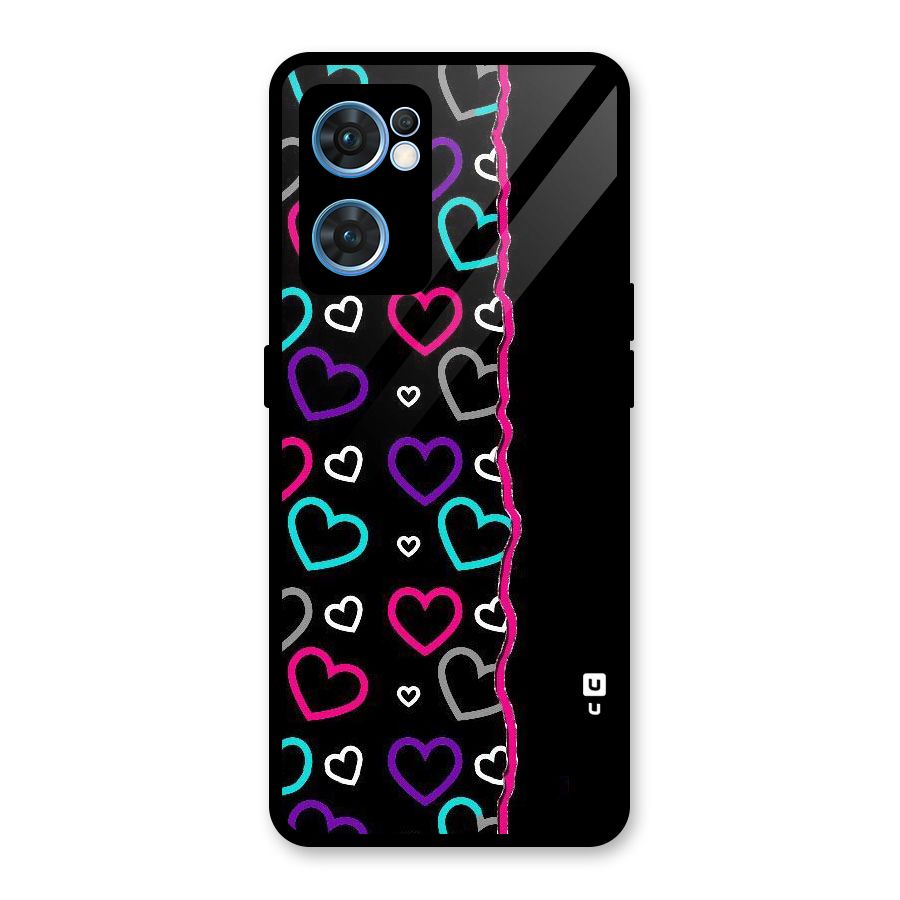 Empty Hearts Glass Back Case for Oppo Reno7 5G