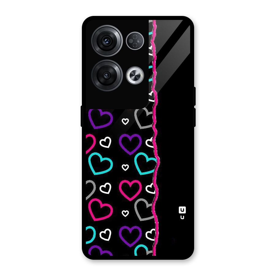 Empty Hearts Glass Back Case for Oppo Reno8 Pro 5G
