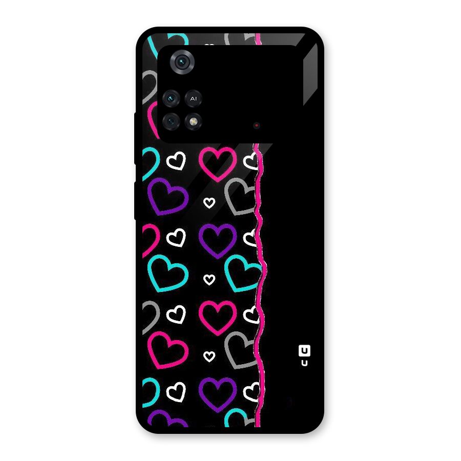 Empty Hearts Glass Back Case for Poco M4 Pro 4G