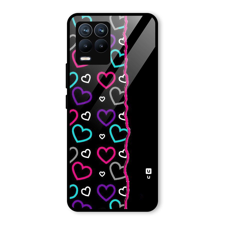Empty Hearts Glass Back Case for Realme 8