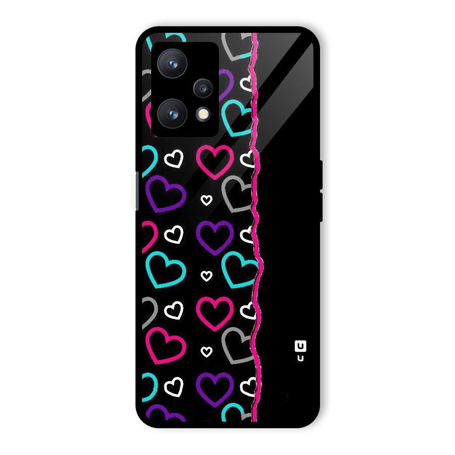 Empty Hearts Glass Back Case for Realme 9 Pro 5G