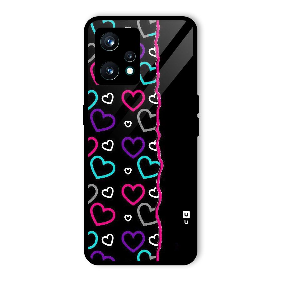 Empty Hearts Glass Back Case for Realme 9 Pro Plus 5G