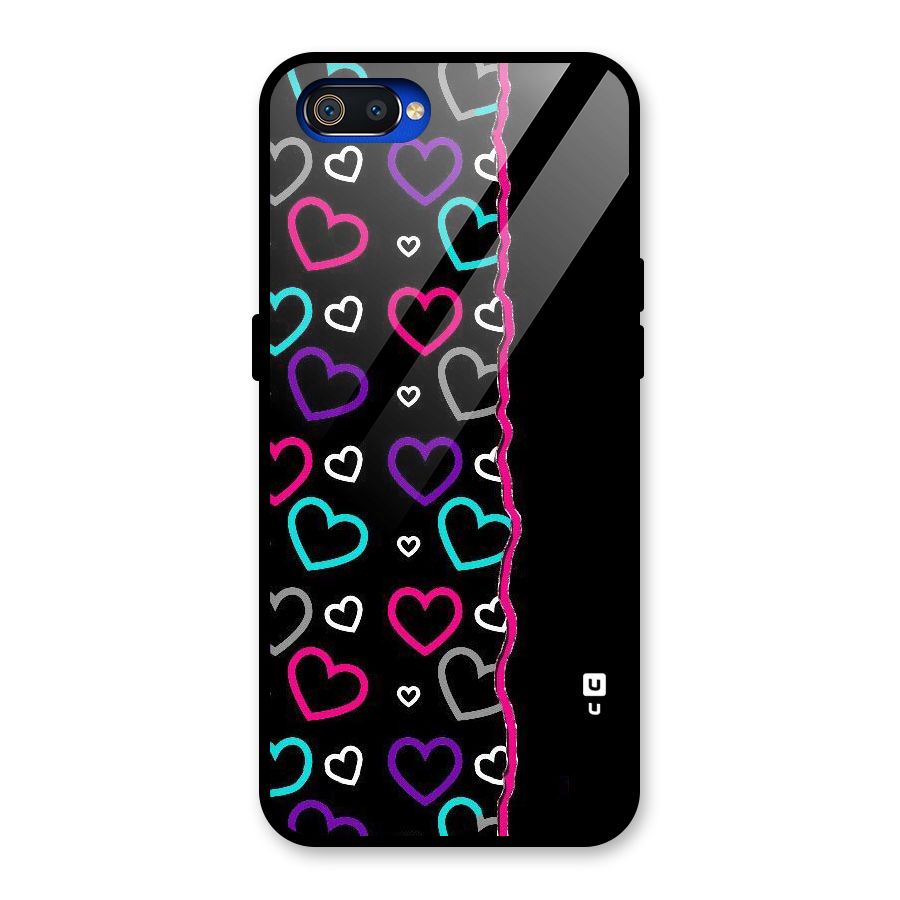 Empty Hearts Glass Back Case for Realme C2