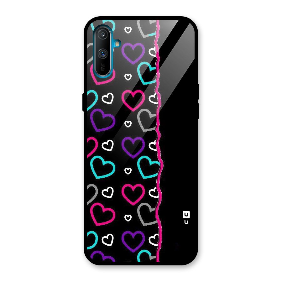 Empty Hearts Glass Back Case for Realme C3