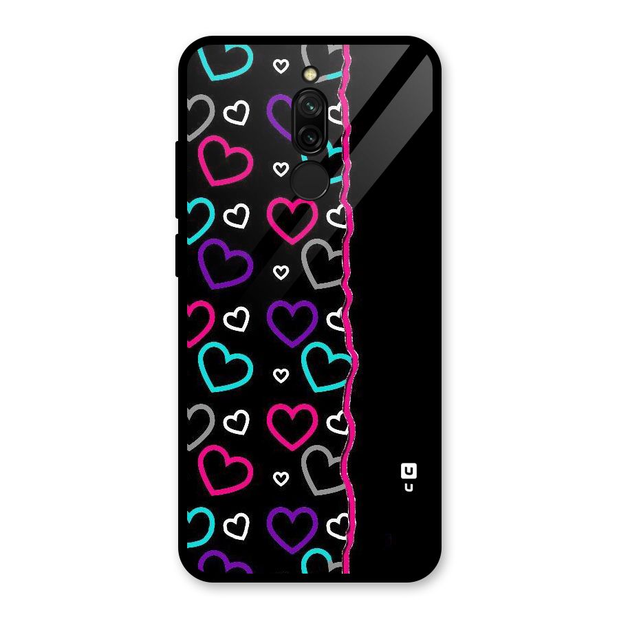 Empty Hearts Glass Back Case for Redmi 8