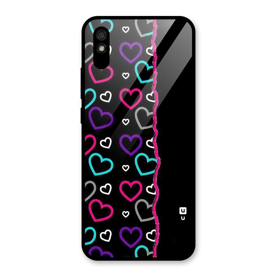 Empty Hearts Glass Back Case for Redmi 9A
