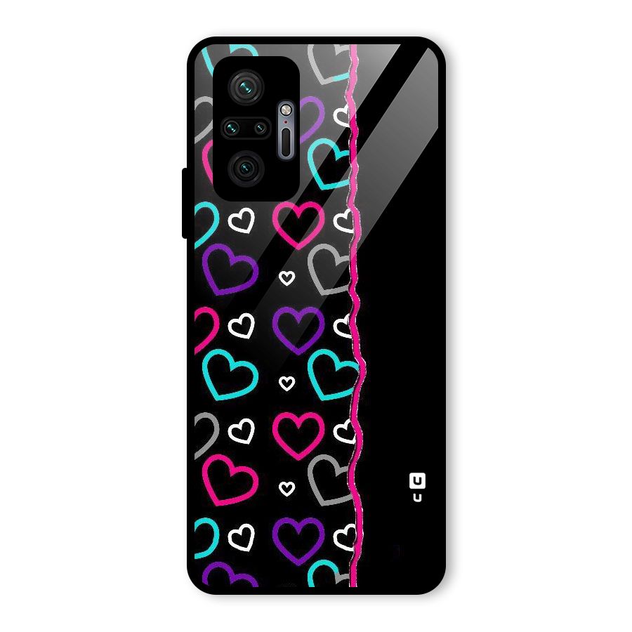 Empty Hearts Glass Back Case for Redmi Note 10 Pro Max