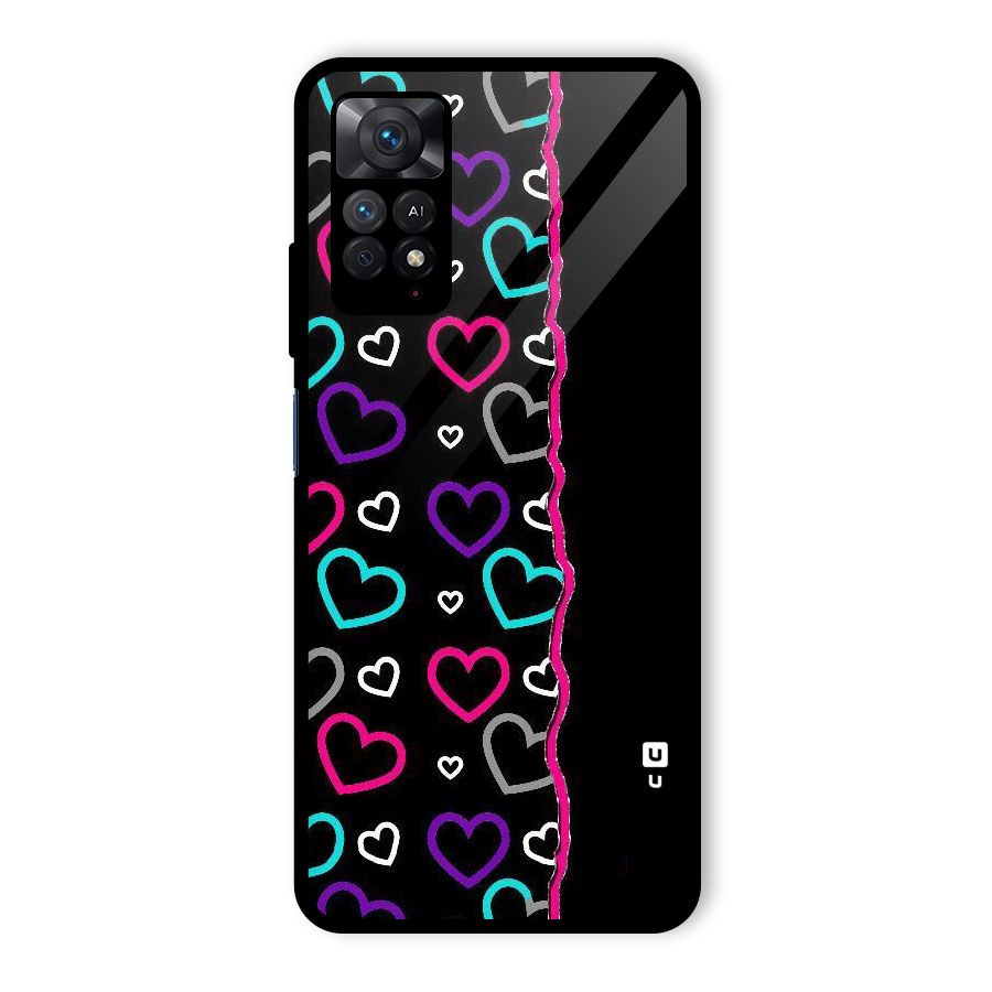 Empty Hearts Glass Back Case for Redmi Note 11 Pro