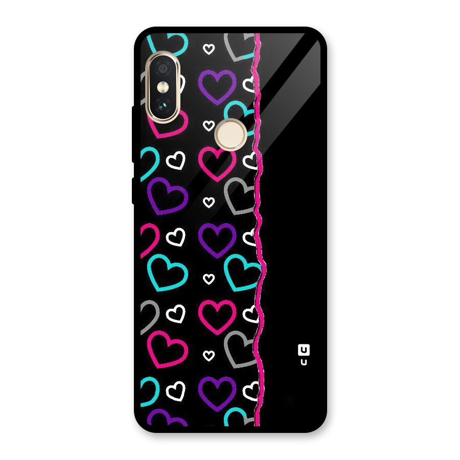 Empty Hearts Glass Back Case for Redmi Note 5 Pro