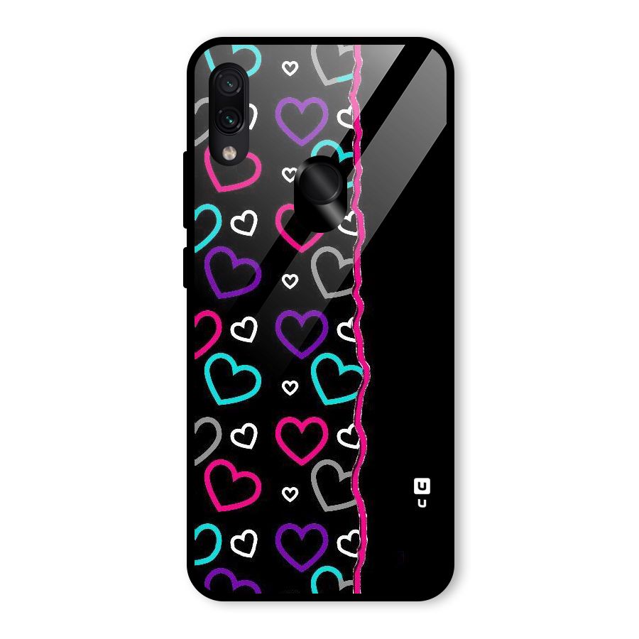 Empty Hearts Glass Back Case for Redmi Note 7 Pro