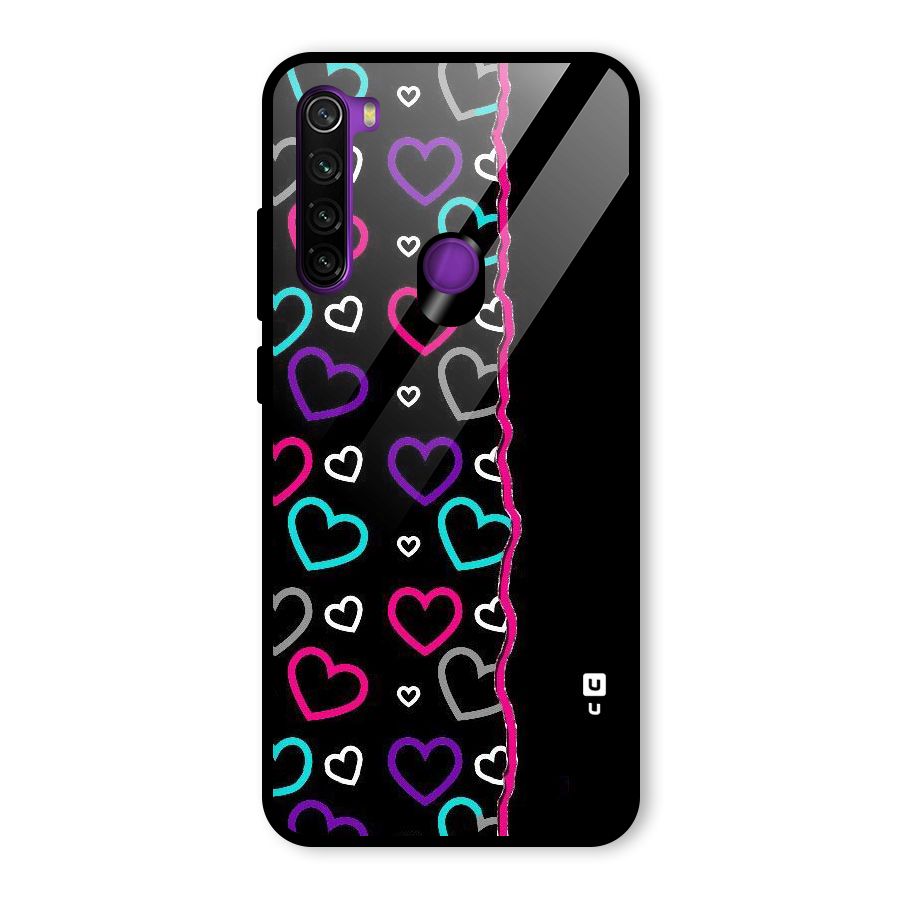 Empty Hearts Glass Back Case for Redmi Note 8