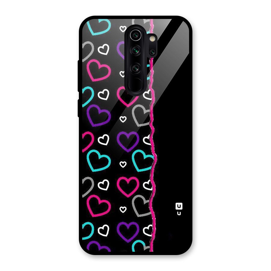 Empty Hearts Glass Back Case for Redmi Note 8 Pro
