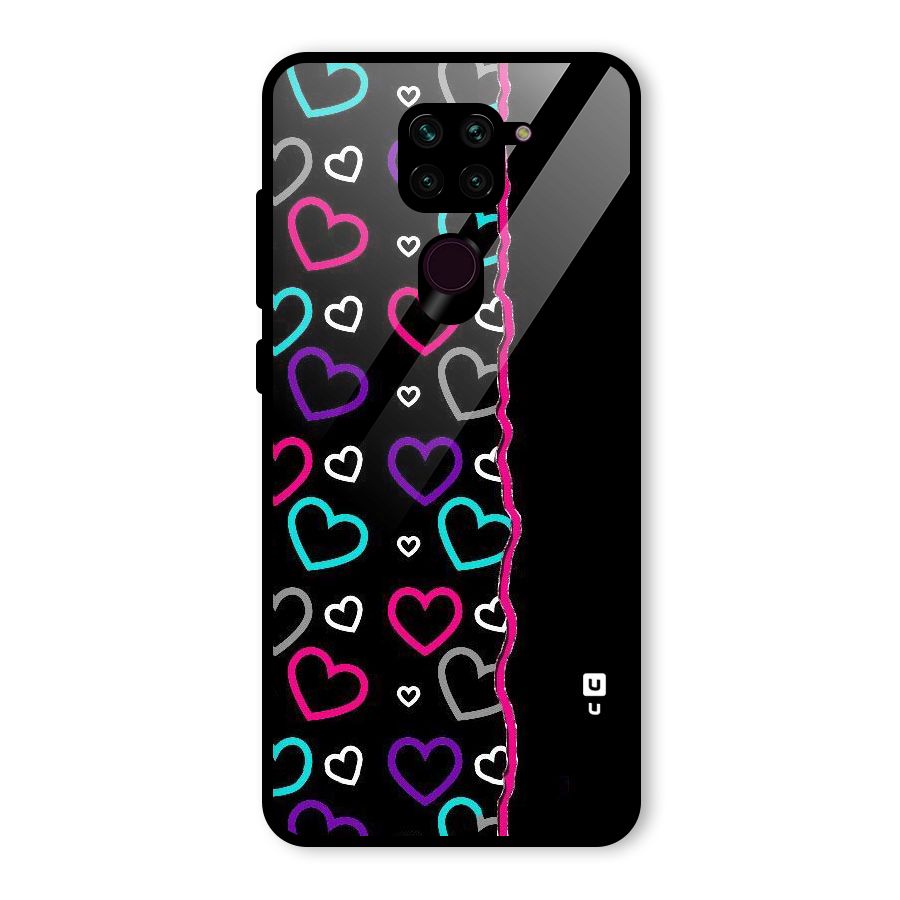 Empty Hearts Glass Back Case for Redmi Note 9