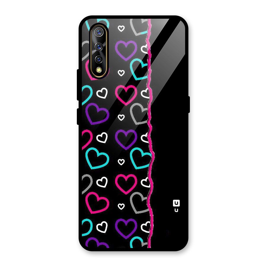 Empty Hearts Glass Back Case for Vivo S1