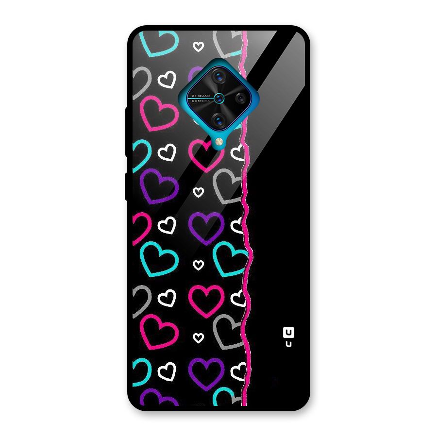 Empty Hearts Glass Back Case for Vivo S1 Pro