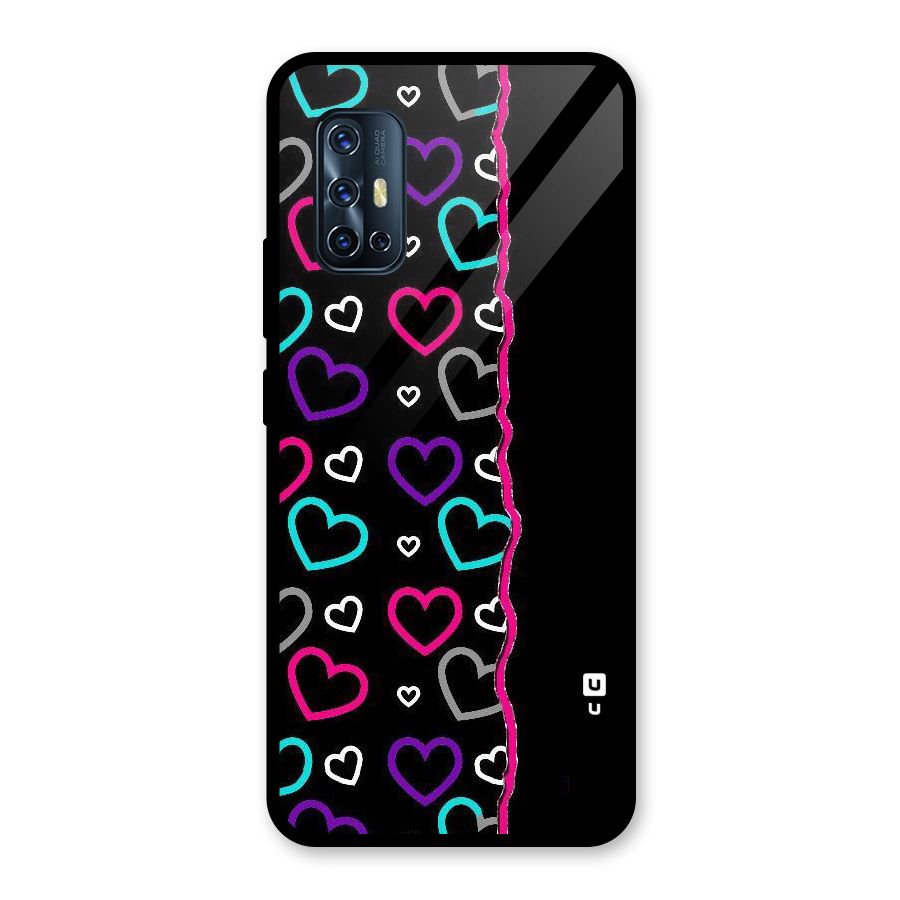 Empty Hearts Glass Back Case for Vivo V17