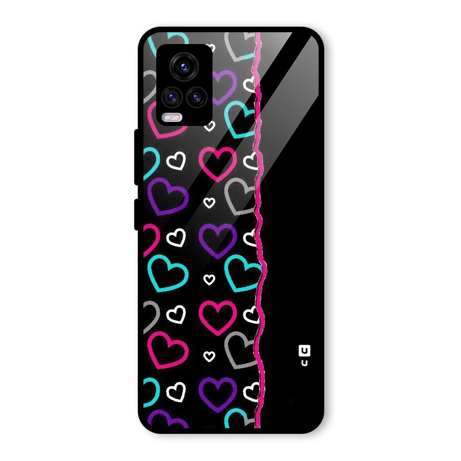 Empty Hearts Glass Back Case for Vivo V20