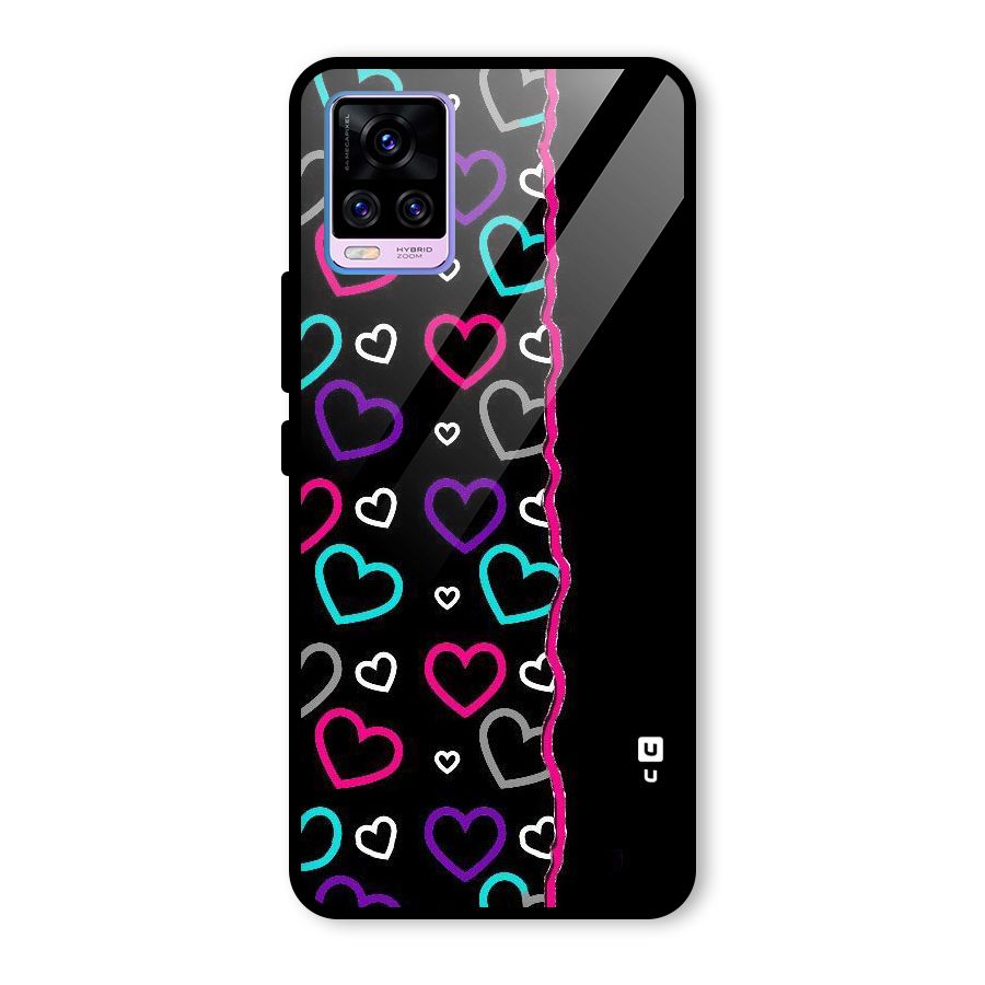 Empty Hearts Glass Back Case for Vivo V20 Pro