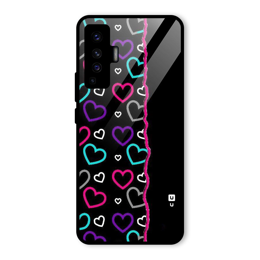 Empty Hearts Glass Back Case for Vivo X50