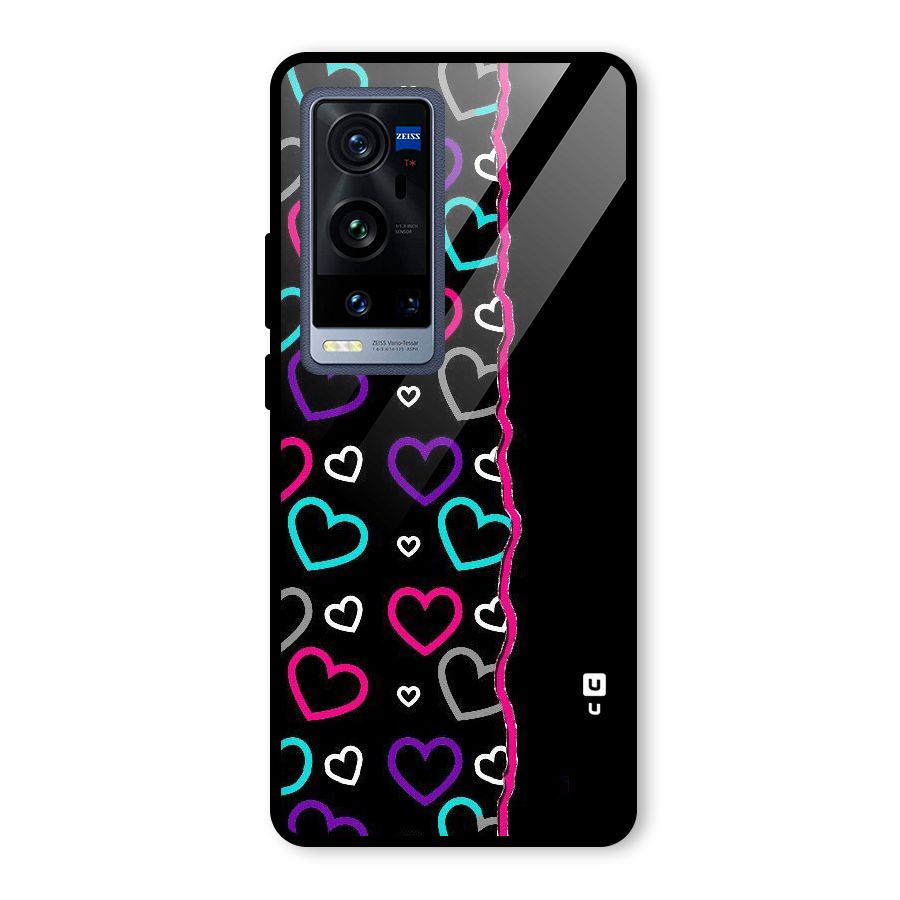 Empty Hearts Glass Back Case for Vivo X60 Pro Plus