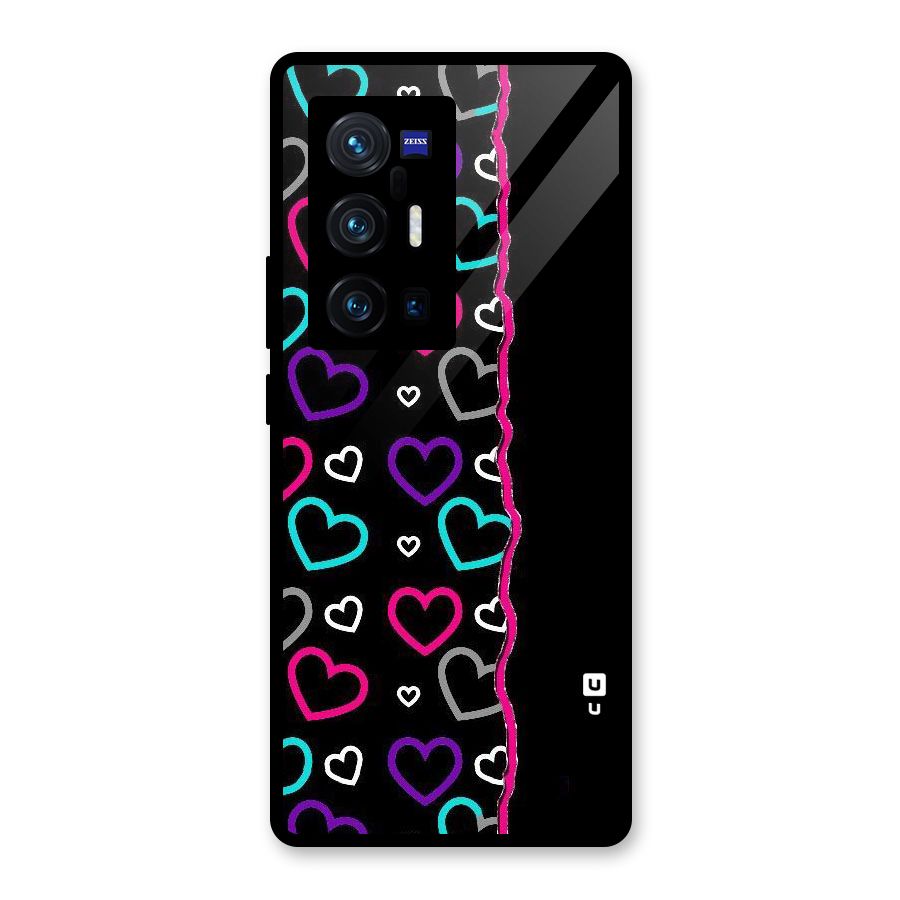 Empty Hearts Glass Back Case for Vivo X70 Pro Plus